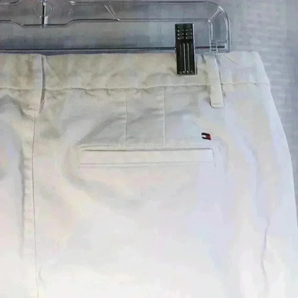 Women's Tommy Hilfiger Size 12 White flat front straight leg pants stretch - Picture 9 of 14